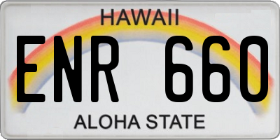 HI license plate ENR660