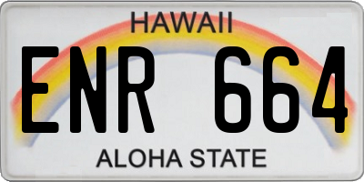 HI license plate ENR664