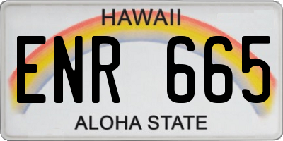 HI license plate ENR665