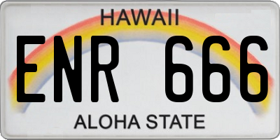HI license plate ENR666