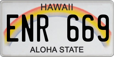 HI license plate ENR669