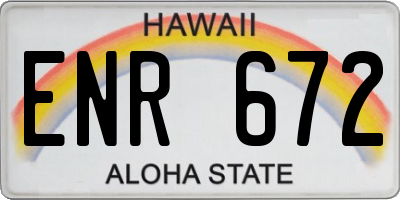 HI license plate ENR672