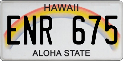 HI license plate ENR675