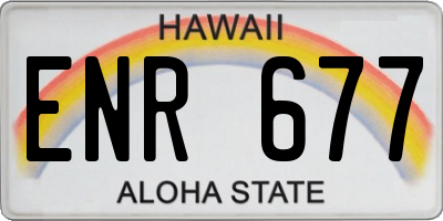 HI license plate ENR677