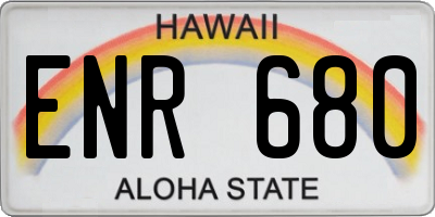 HI license plate ENR680