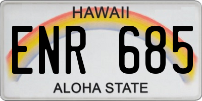HI license plate ENR685
