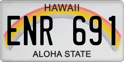 HI license plate ENR691