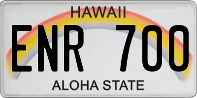 HI license plate ENR700