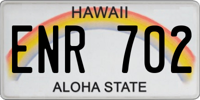 HI license plate ENR702