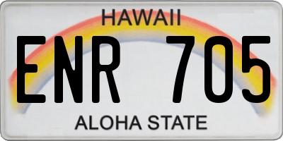 HI license plate ENR705