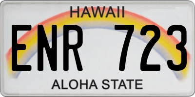 HI license plate ENR723
