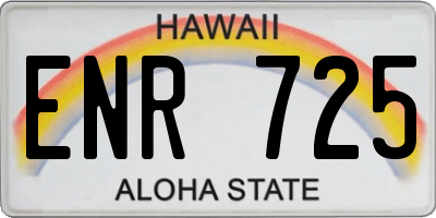 HI license plate ENR725