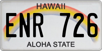 HI license plate ENR726