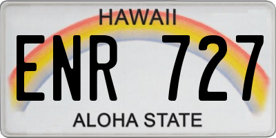 HI license plate ENR727