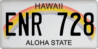 HI license plate ENR728