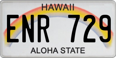 HI license plate ENR729