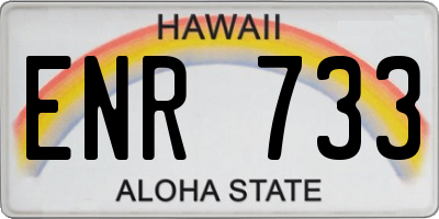HI license plate ENR733