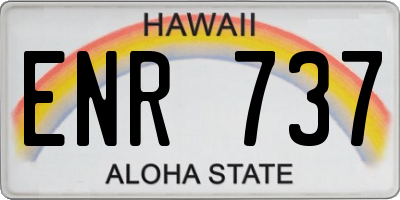 HI license plate ENR737