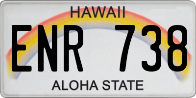 HI license plate ENR738