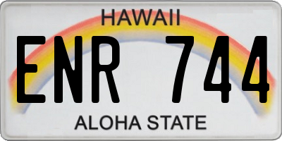 HI license plate ENR744