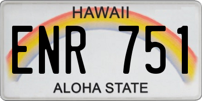 HI license plate ENR751