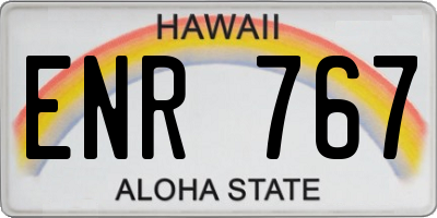 HI license plate ENR767