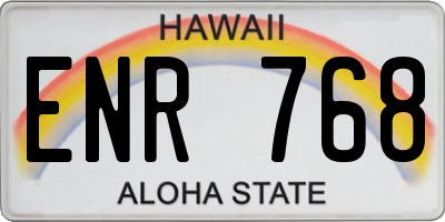 HI license plate ENR768