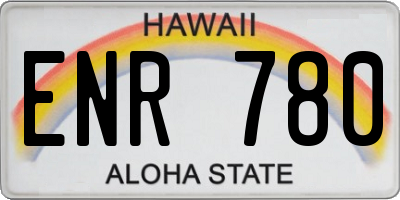 HI license plate ENR780