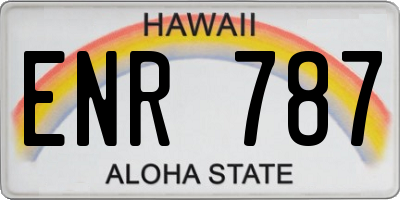 HI license plate ENR787