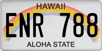 HI license plate ENR788