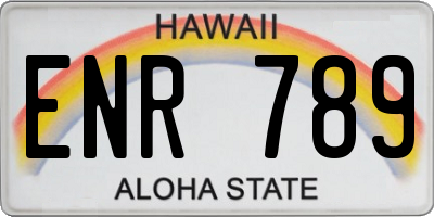 HI license plate ENR789