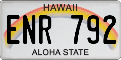 HI license plate ENR792