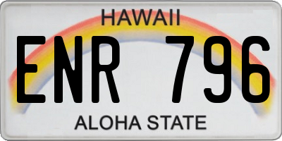 HI license plate ENR796