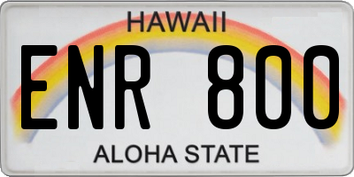 HI license plate ENR800