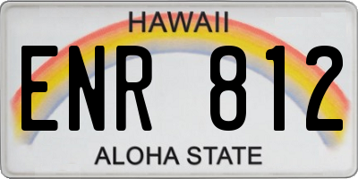 HI license plate ENR812