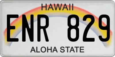 HI license plate ENR829