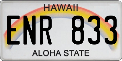 HI license plate ENR833