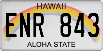 HI license plate ENR843