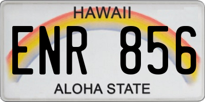 HI license plate ENR856