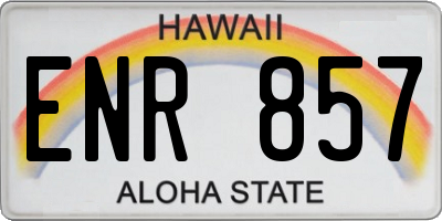 HI license plate ENR857
