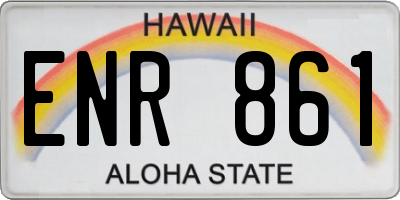 HI license plate ENR861