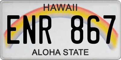 HI license plate ENR867