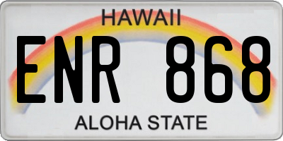 HI license plate ENR868
