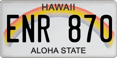 HI license plate ENR870
