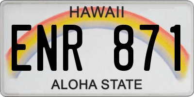 HI license plate ENR871