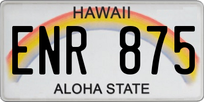 HI license plate ENR875