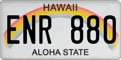 HI license plate ENR880