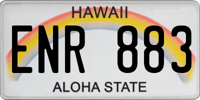 HI license plate ENR883
