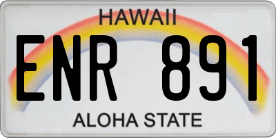 HI license plate ENR891