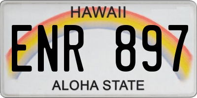 HI license plate ENR897